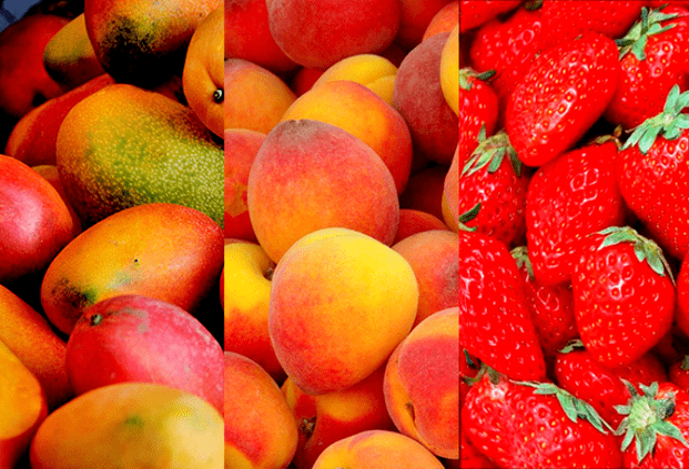 Mangos, Pfirsiche nach Macht